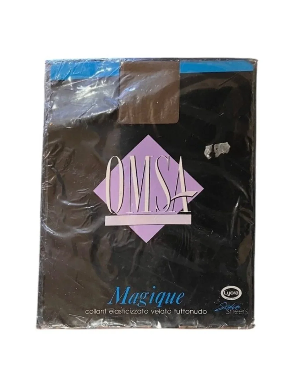 Omsa Magique Sheer Lycra Tights Gusset 10 Den Col. 9 Castoro Tg IV Long